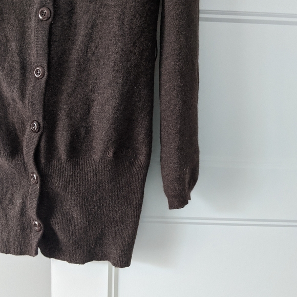 BCBG MAXAZRIA Angora Wool Brown Cardigan - Picture 5 of 7